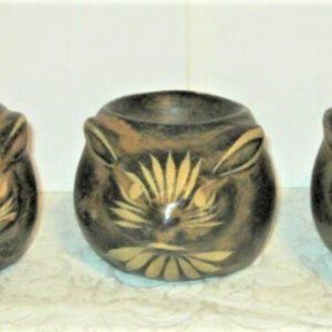 3 TEALIGHT Candle Holders Rabbit Cat Mouse ? Candle Holder Ceramic Candle Holder